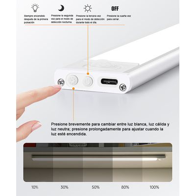 Imagen 2 del producto 2luz Clóset Barra Con Sensor Movimiento 40cm Lámpara Armario