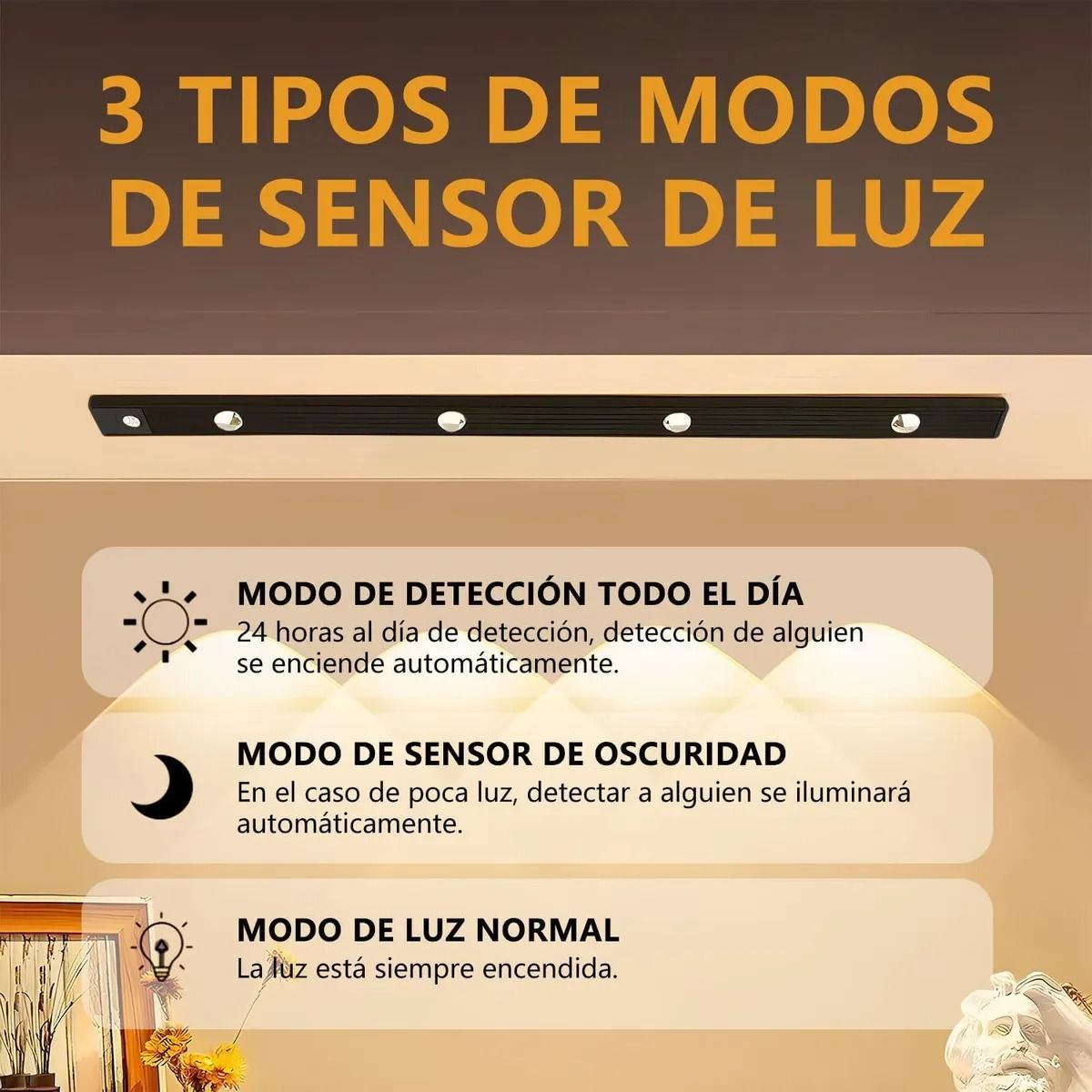 TNAKIEX - 2pack 50cm Luz De Led Clóset Usb Con Sensor Movimiento