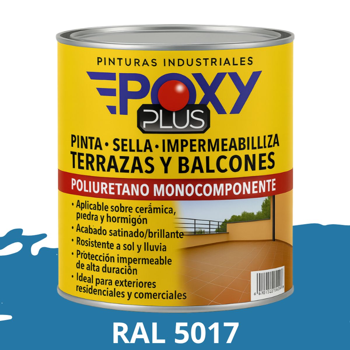 EPOXY - TERRAZAS Y BALCONES- Pinta Sella e Impermeabiliza - RAL 5017