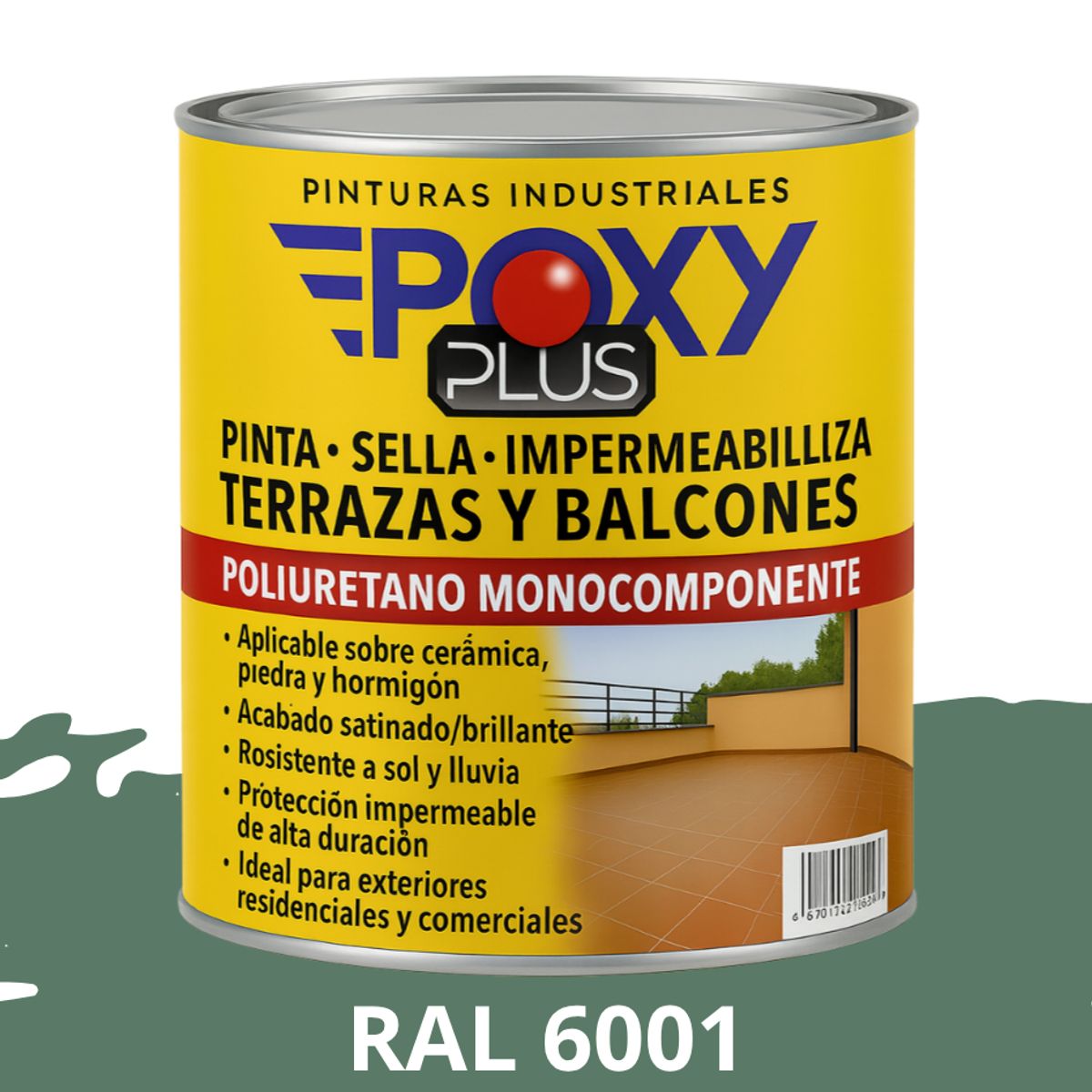 EPOXY - TERRAZAS Y BALCONES- Pinta Sella e Impermeabiliza - RAL 6001