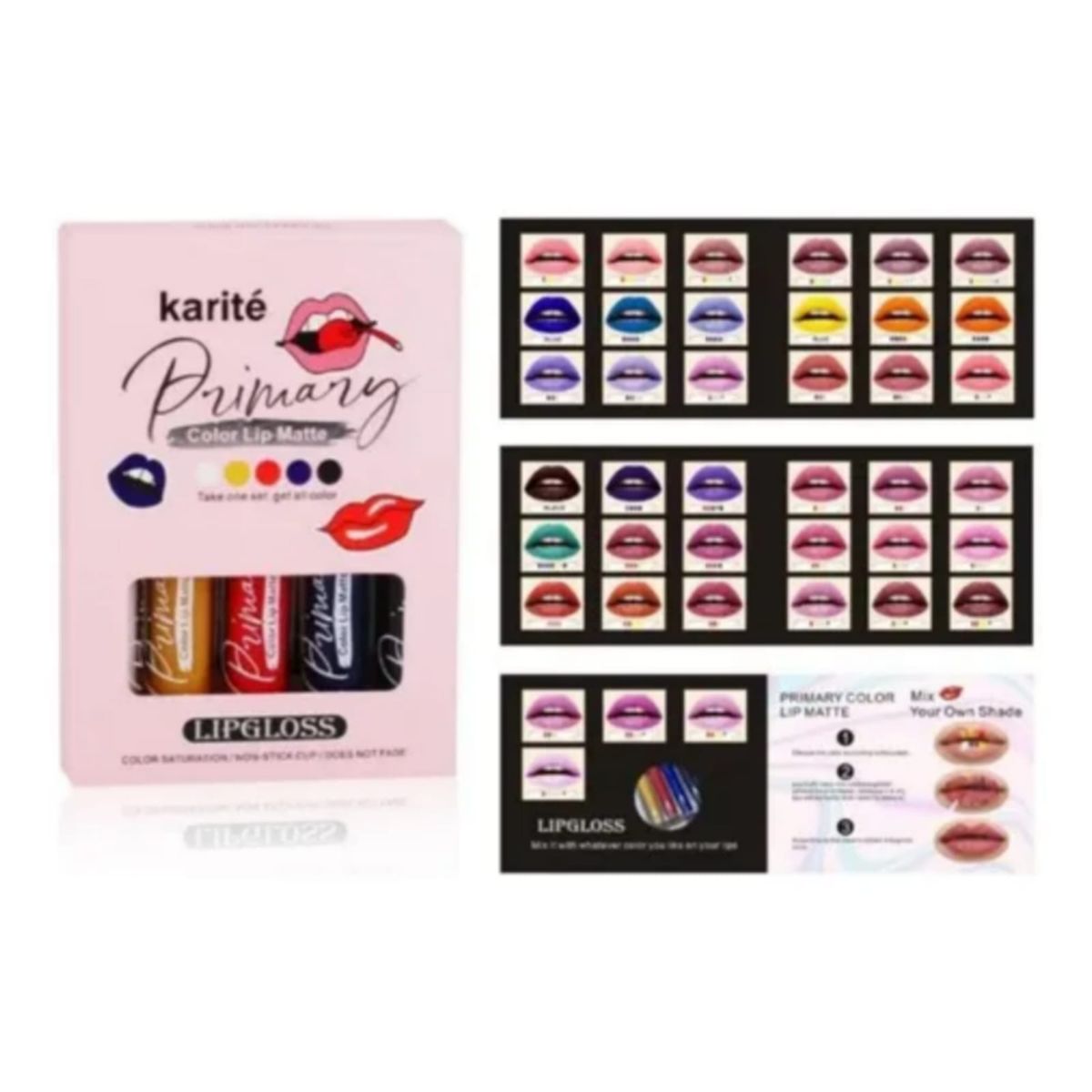 GENERICO - BRILLO LABIAL  KARITÉ  5 Colore Primarios