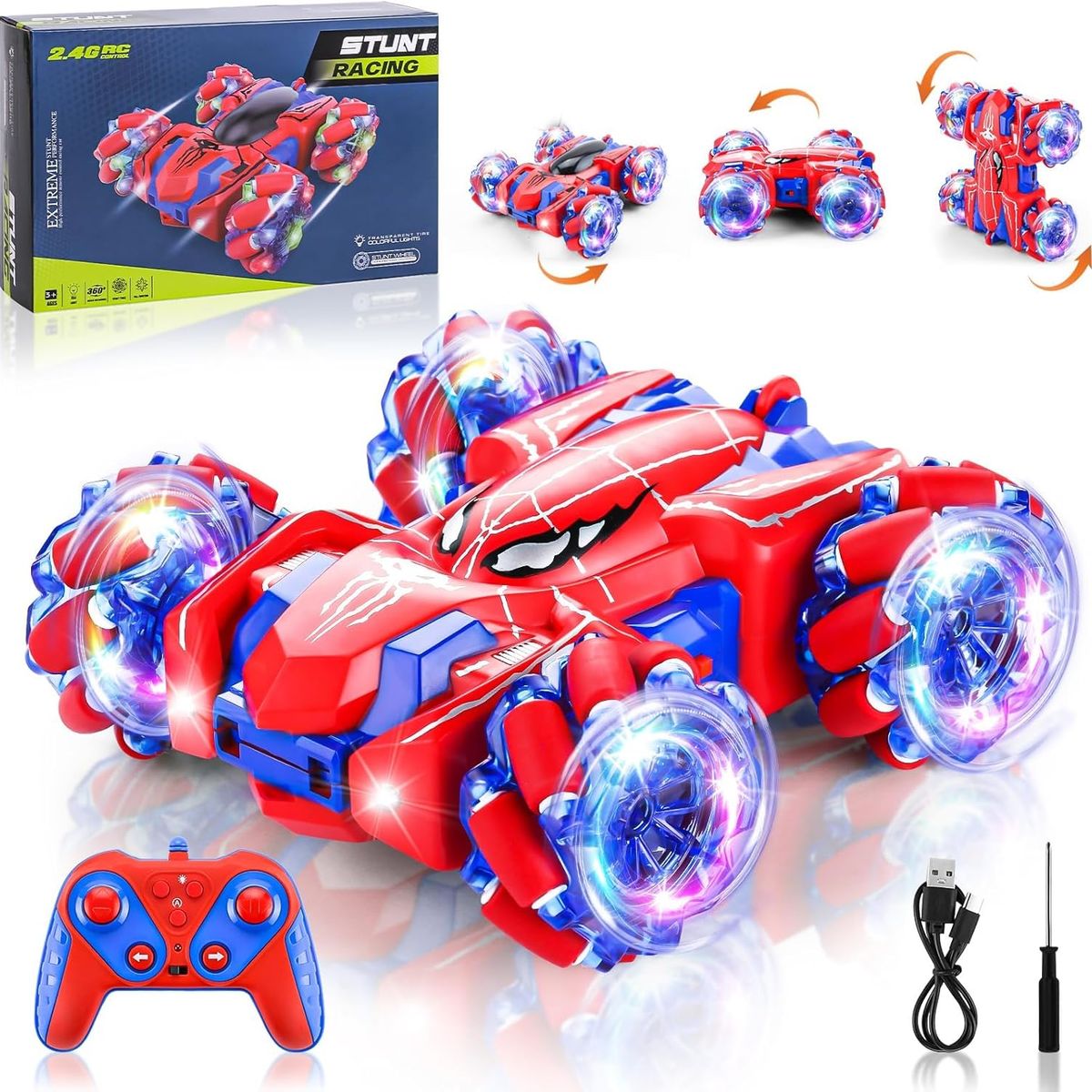 GENERICO - Coche de Control Remoto Con Luces Frías Para Regalos Niños