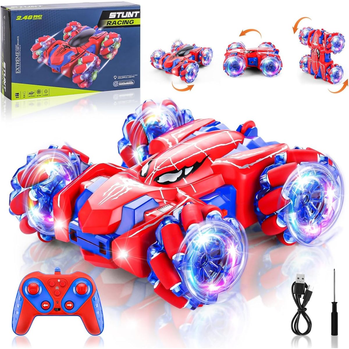GENERICO - Coche de Control Remoto Con Luces Frías Para Regalos Niños