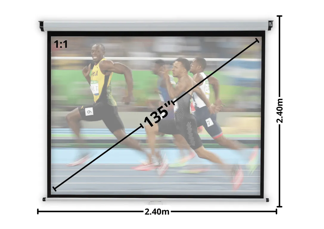 MALIK Telon Mural 2.40mx2.40m 1:1 para Proytor Philips N/pix 110