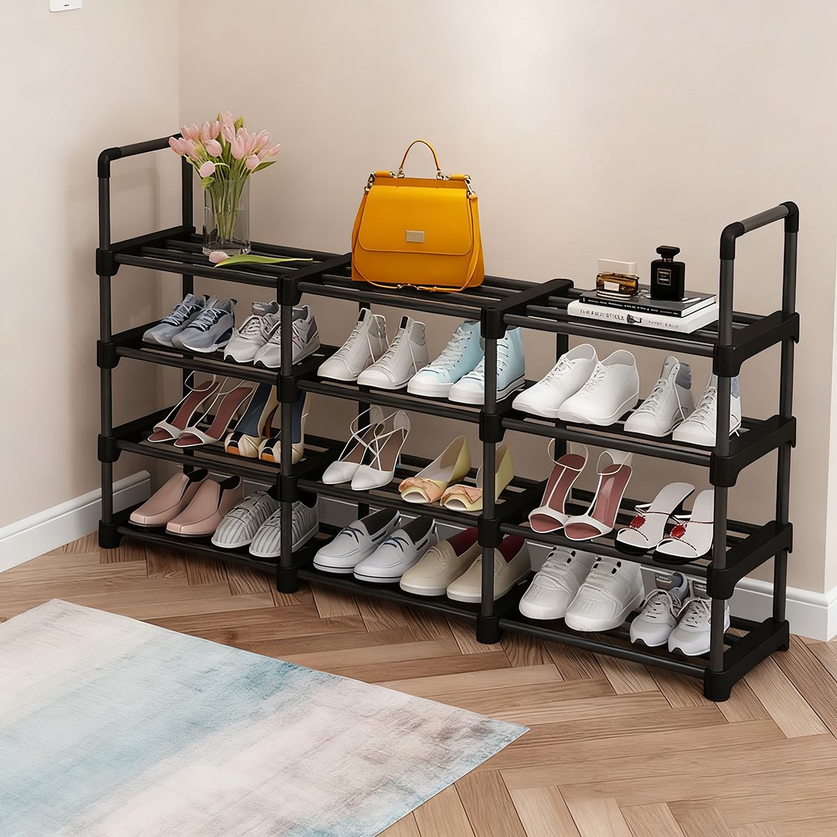 GENERICO - Zapatero Extraíble De 4 Niveles Con Capacidad Para 24 Pares