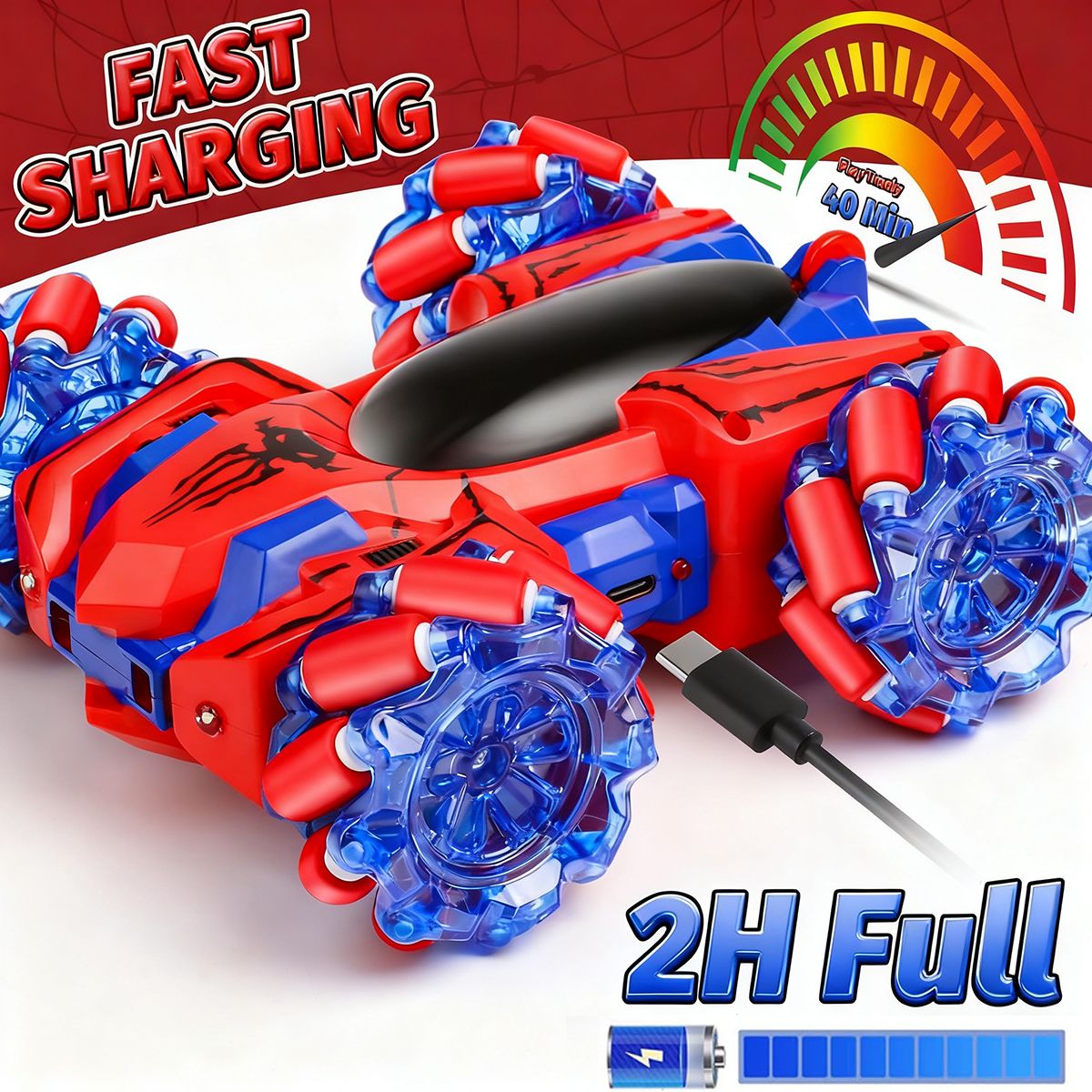 GENERICO - Recargable Carro De Control Remoto Con Luz Para Niños Regalo