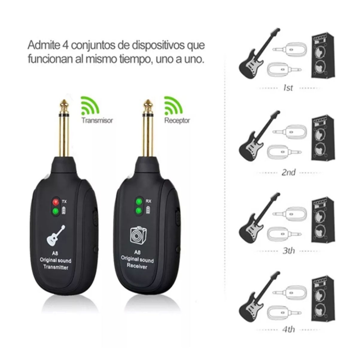 KINDA NICE - Transmisor Inalámbrico De Guitarra Eléctrica A8