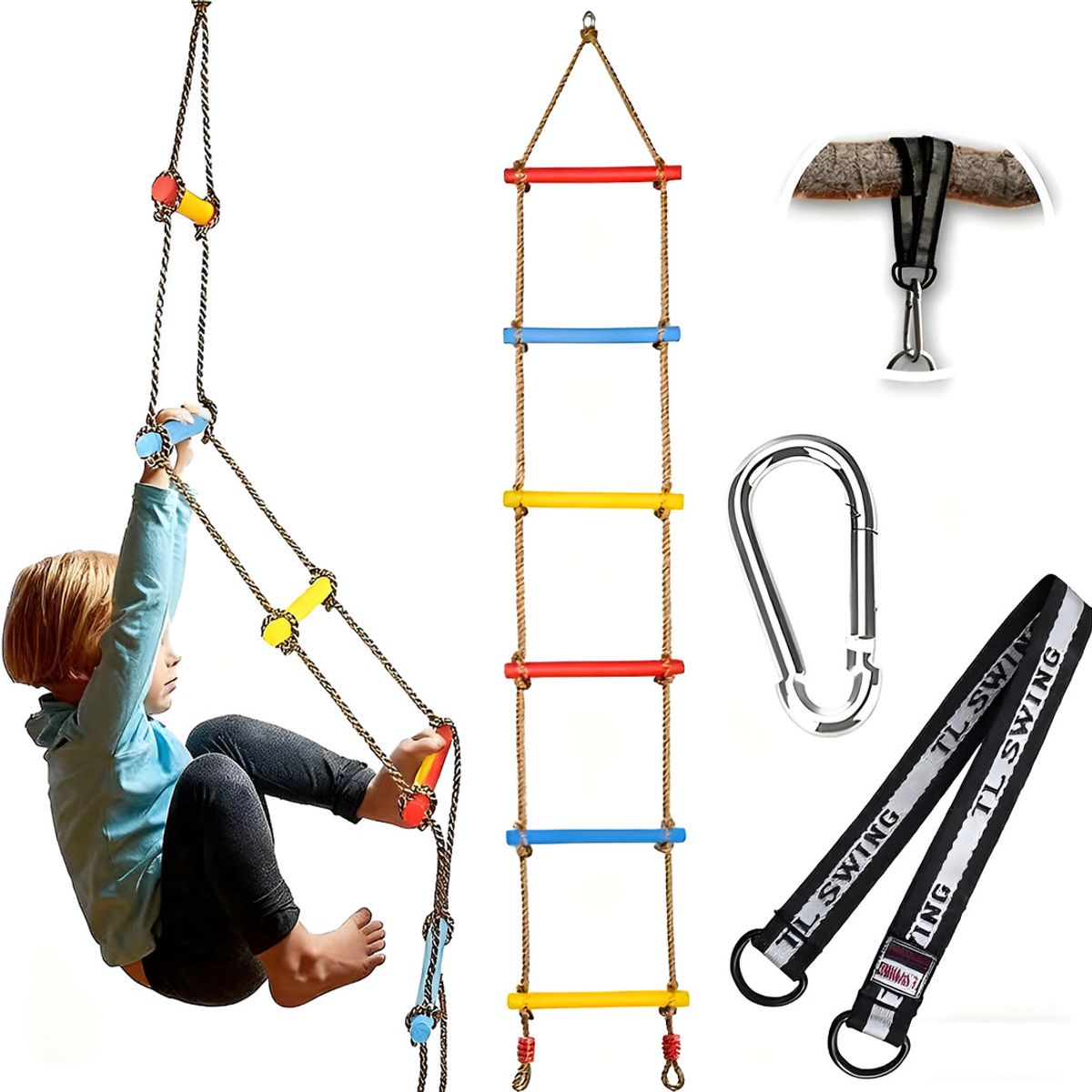 GENERICO - Columpio De Escaladacuerda De Escalada Segura 2m Para Niños