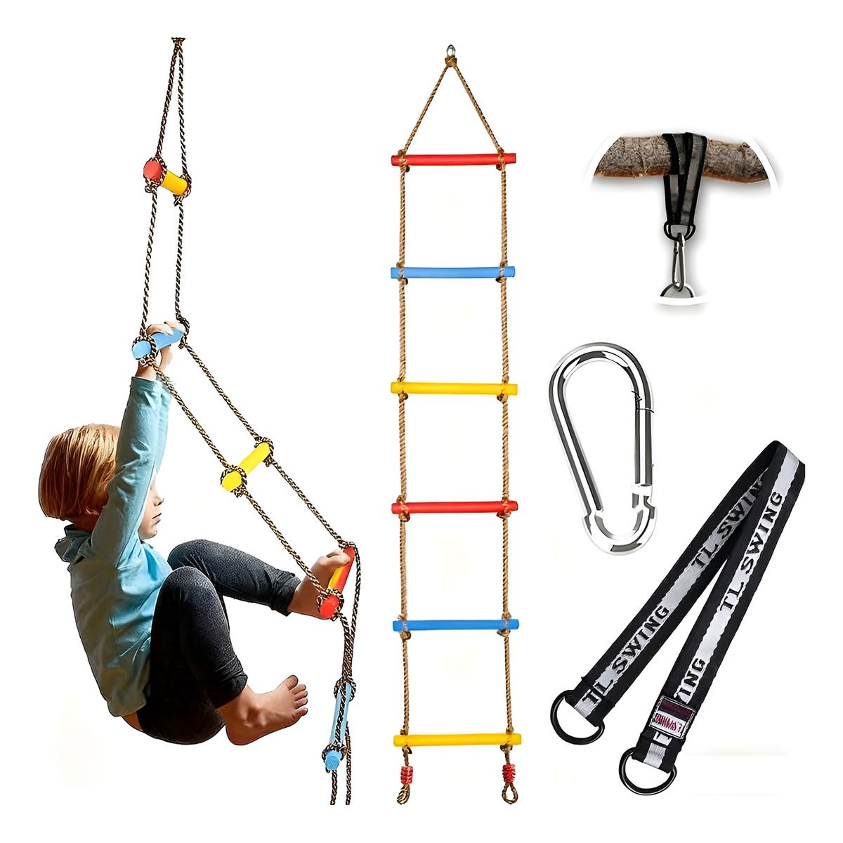 GENERICO - Columpio De Escaladacuerda De Escalada Segura 2m Para Niños