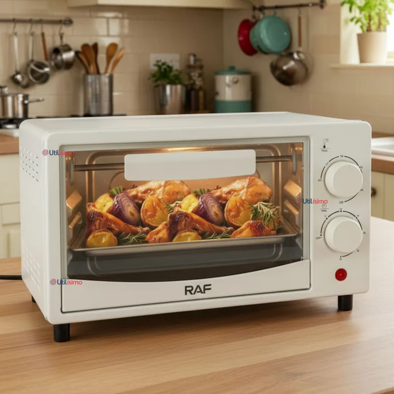RAF - Mini Horno Eléctrico de Mesa 7 Litros Hornear Asar y Tostar