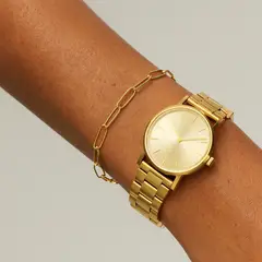 BLOOM CRYSTAL - Pulsera Eslabones Ajustable 18 cm Baño Oro