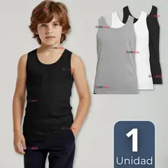 UTILISIMO - Camiseta Sin Manga Básica Suave 100% Algodón Colores Surtidos Niño