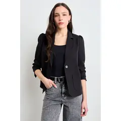 IO - Blazer Liso Mujer Negro