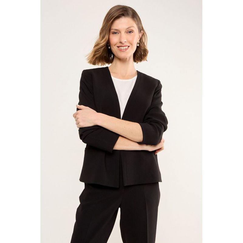MA GRIFFE - Blazer Sin Solapa Mujer Negro Magriffe
