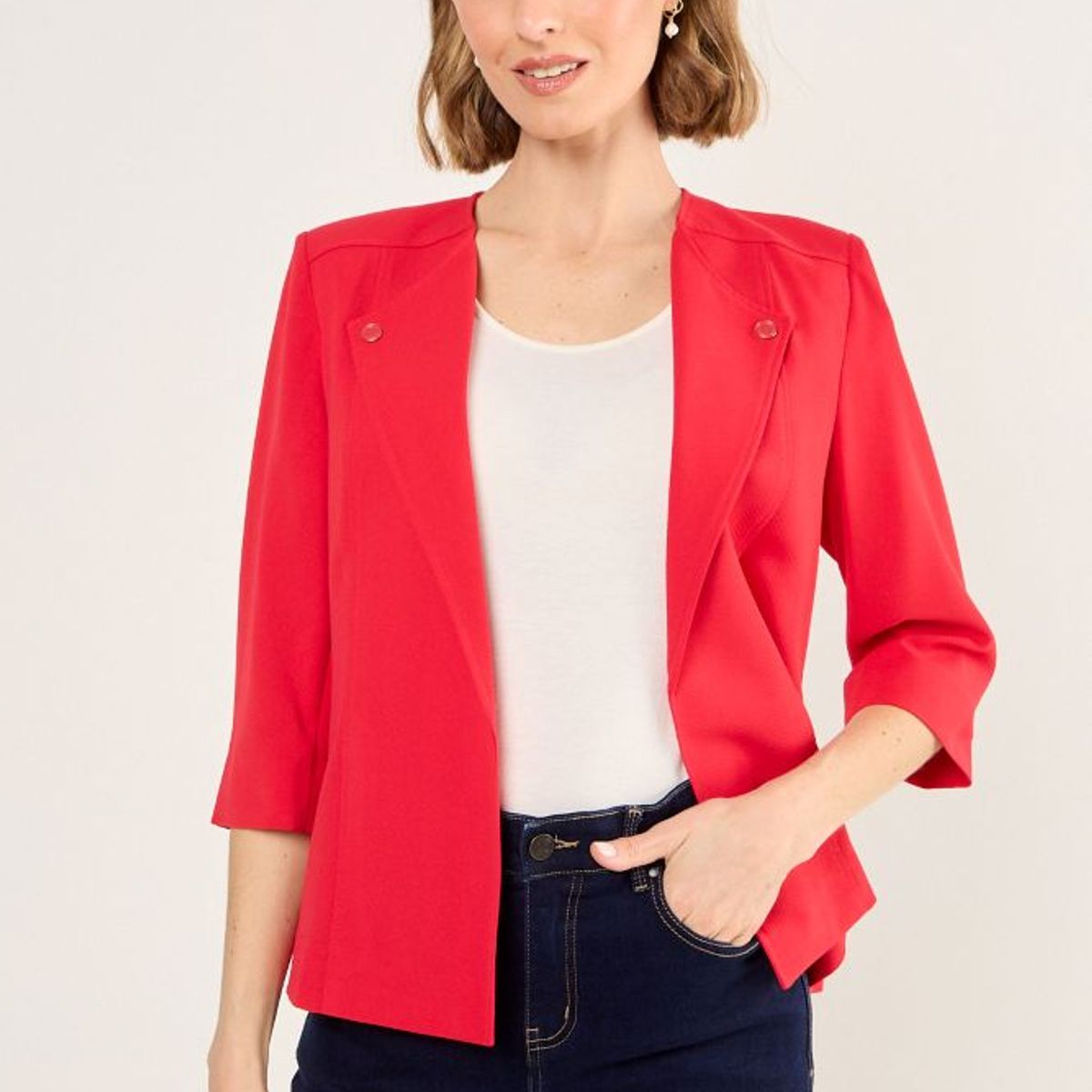 MA GRIFFE - Blazer Liso Mujer Rojo Magriffe