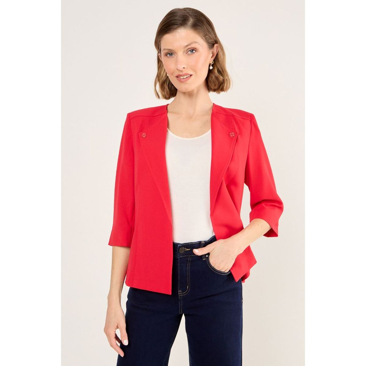 MA GRIFFE - Blazer Liso Mujer Rojo Magriffe