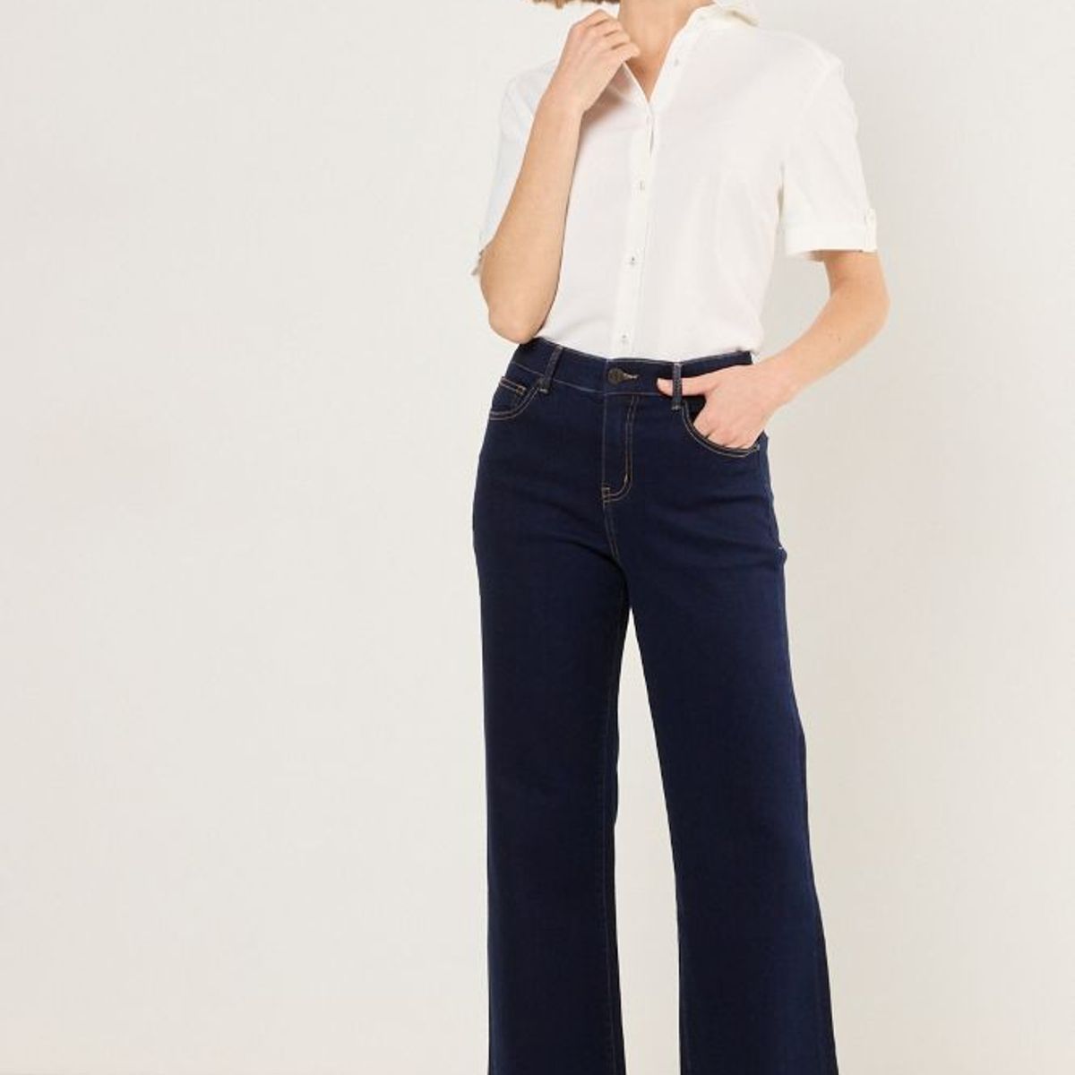 MA GRIFFE - Jeans Liso Mujer Azul Magriffe