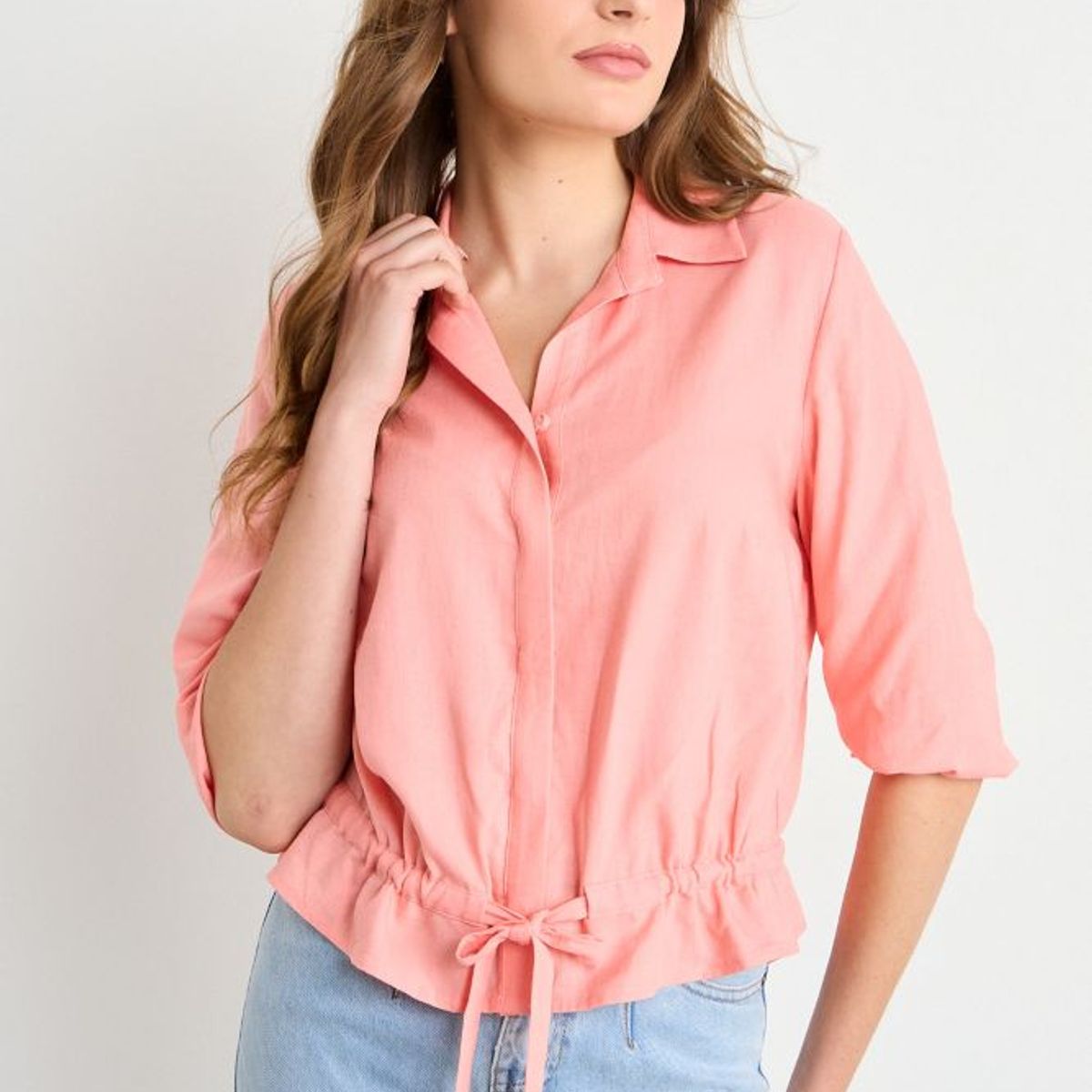 IO - Blusa Lisa Mujer Naranjo Io