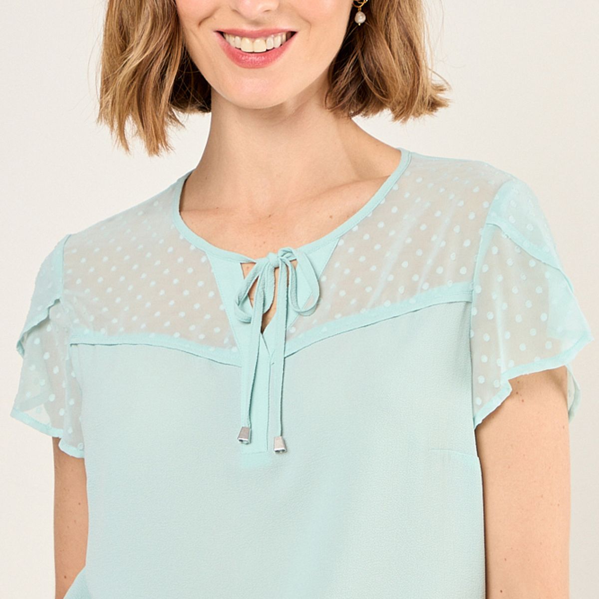 MA GRIFFE - Blusa Lisa Mujer Verde Magriffe