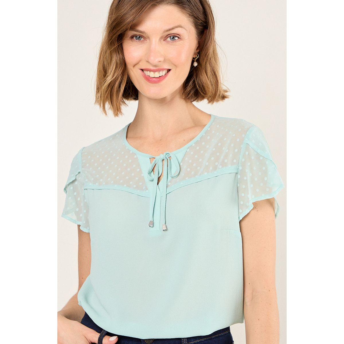 MA GRIFFE - Blusa Lisa Mujer Verde Magriffe
