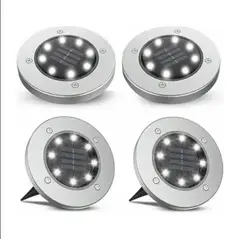 GENERICO - Pack x4 Estacas Con Panel Solar De Jardín Con 8 LED