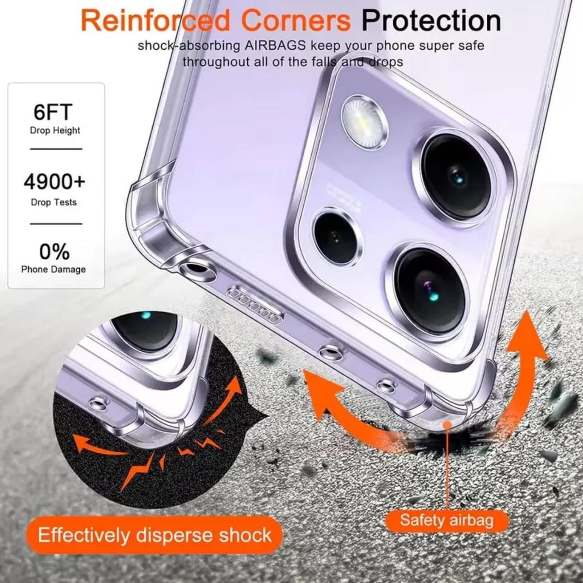GENERICO - Carcasa Antishock transparente para Xiaomi Redmi 15c - Agua