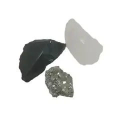 GENERICO - Kit Piedra Energética Pirita Cuarzo Cristal Y Obsidiana