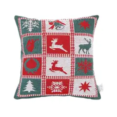 HOMEY - Pack de 4 fundas de cojin Navideñas, Poliester, 45x45cm