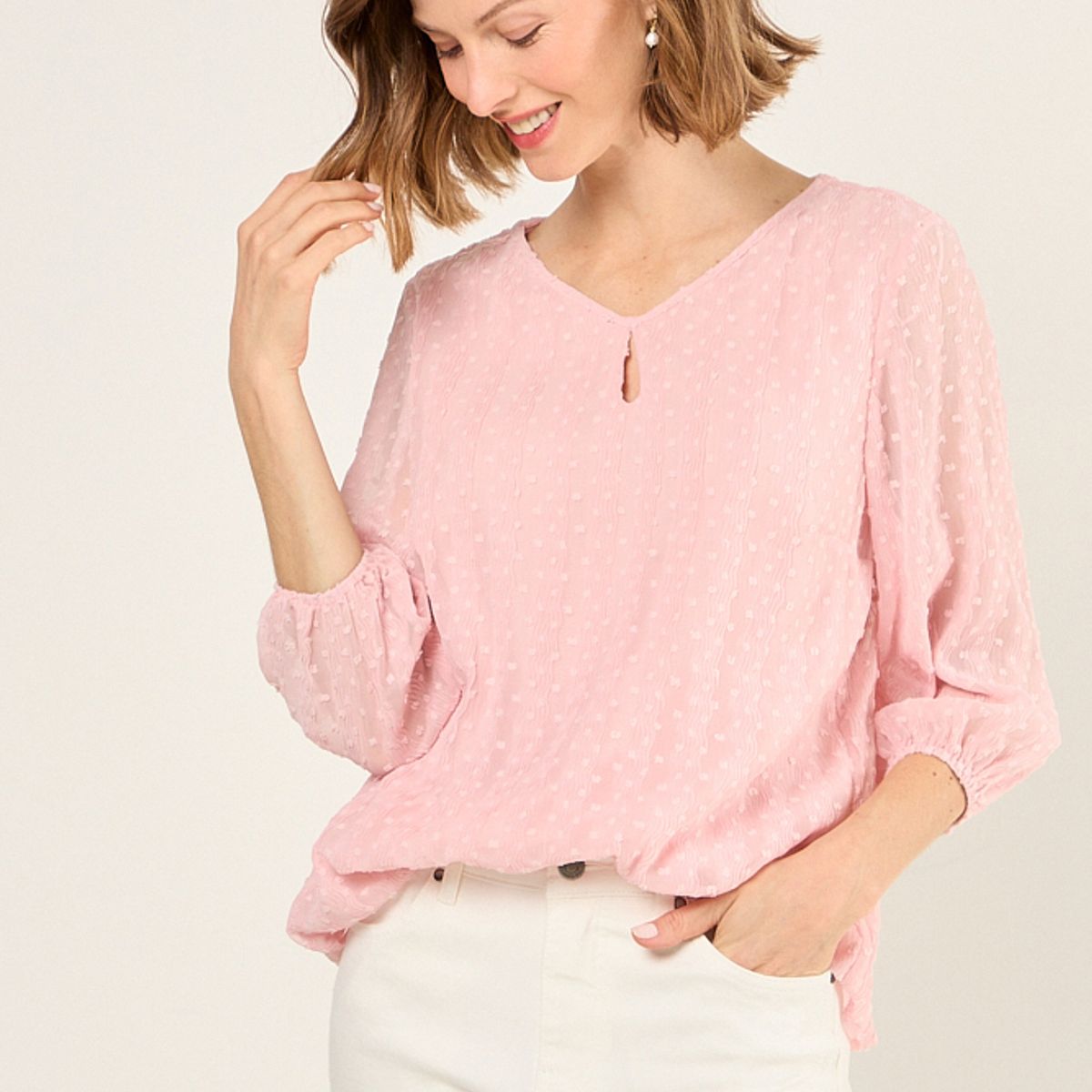 MA GRIFFE - Blusa Lisa Mujer Rosa Magriffe