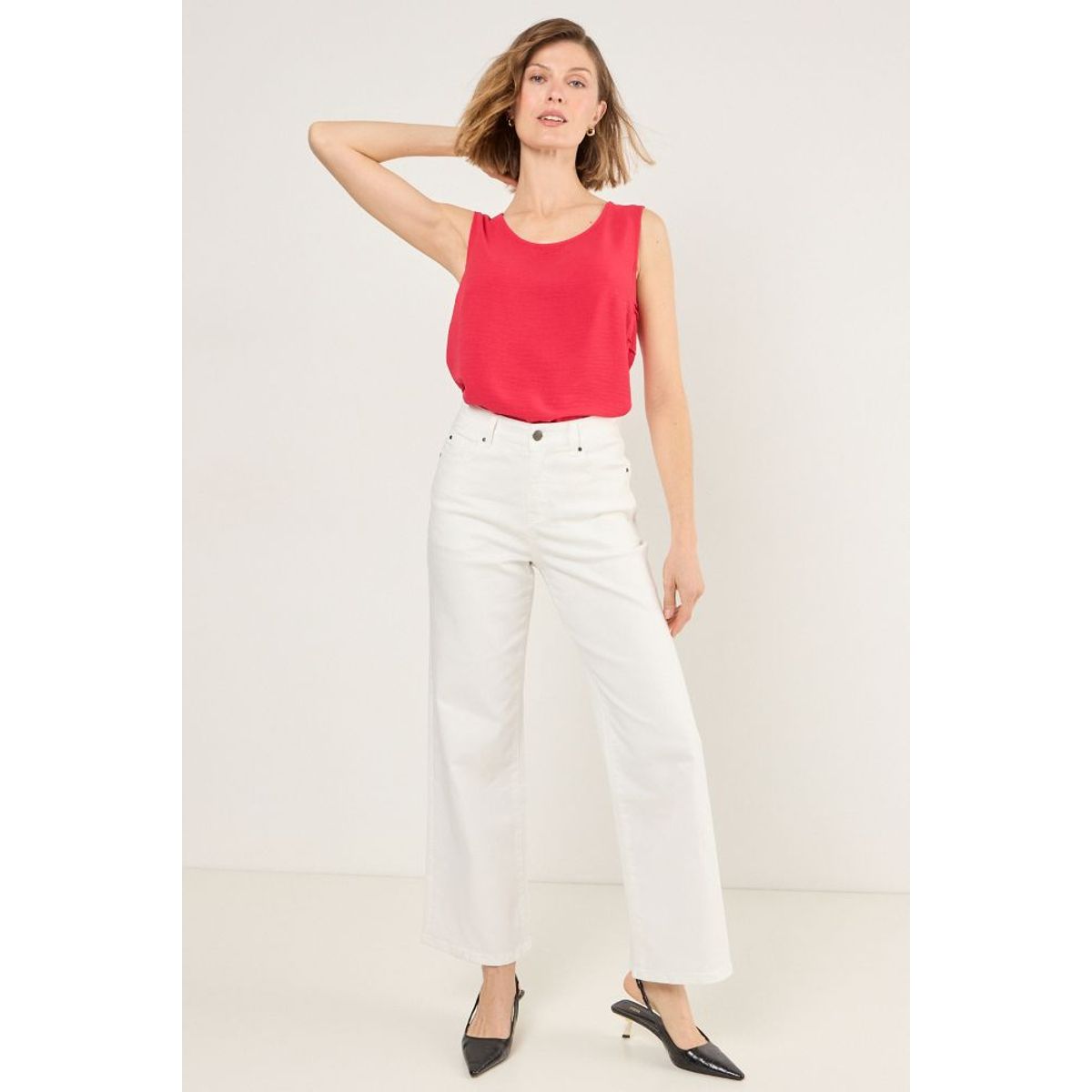 MA GRIFFE - Jeans Liso Mujer Crudo Magriffe