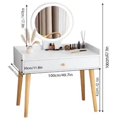 GENERICO - Tocador Pequeño para Dormitorio con Espejo y Cajón 120x40x50