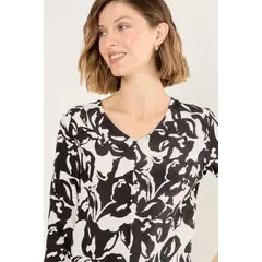 MA GRIFFE - Blusa De Viscosa Estampada Mujer Negro Magriffe
