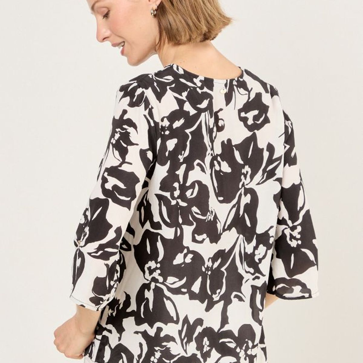 MA GRIFFE - Blusa De Viscosa Estampada Mujer Negro Magriffe