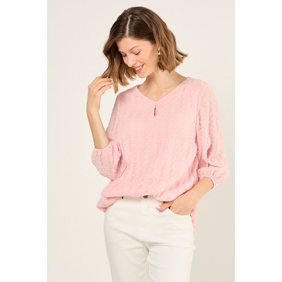 MA GRIFFE - Blusa Lisa Mujer Rosa Magriffe