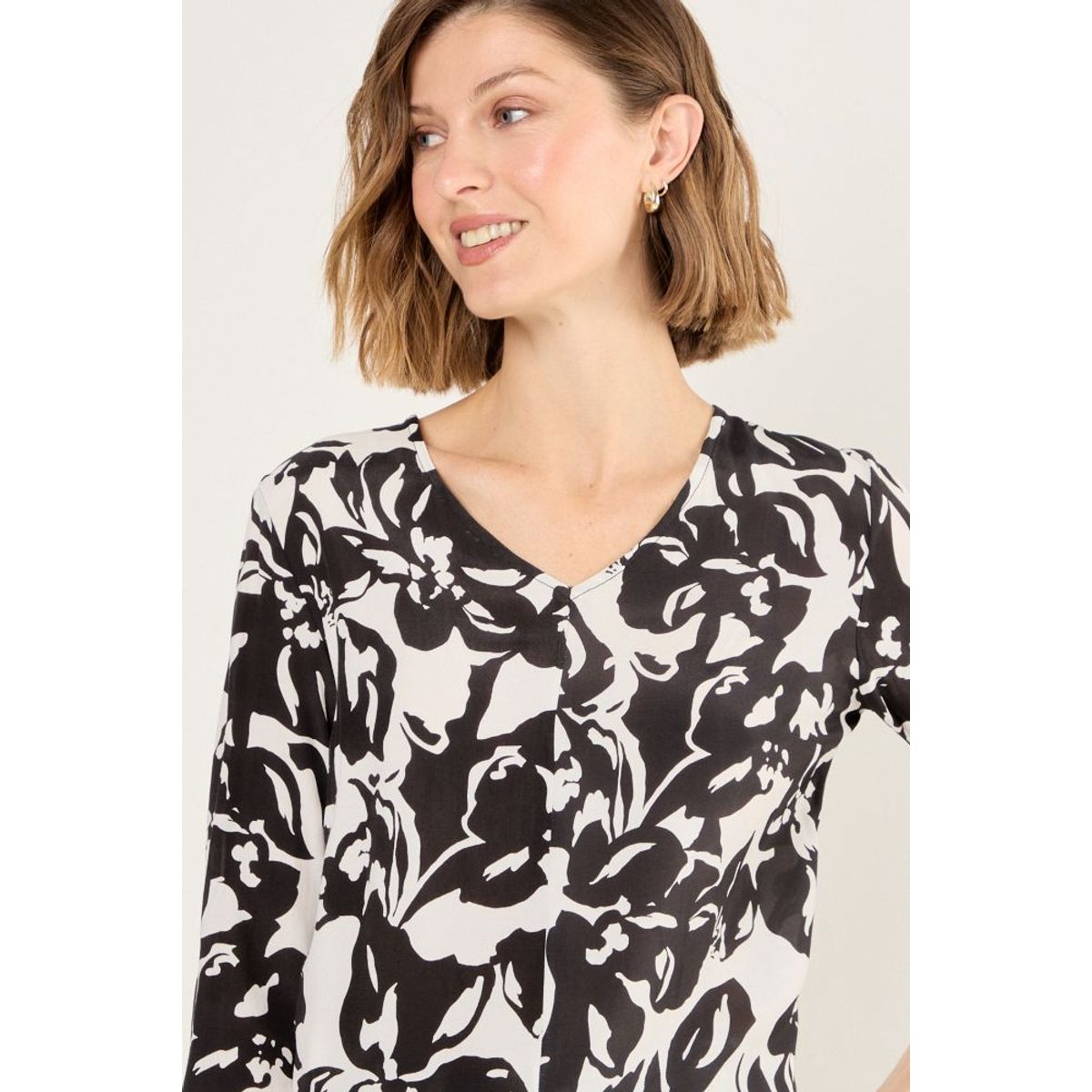 MA GRIFFE - Blusa De Viscosa Estampada Mujer Negro Magriffe
