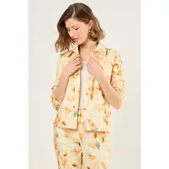 MA GRIFFE - Casaca Estampada Floral Mujer Naranjo Magriffe