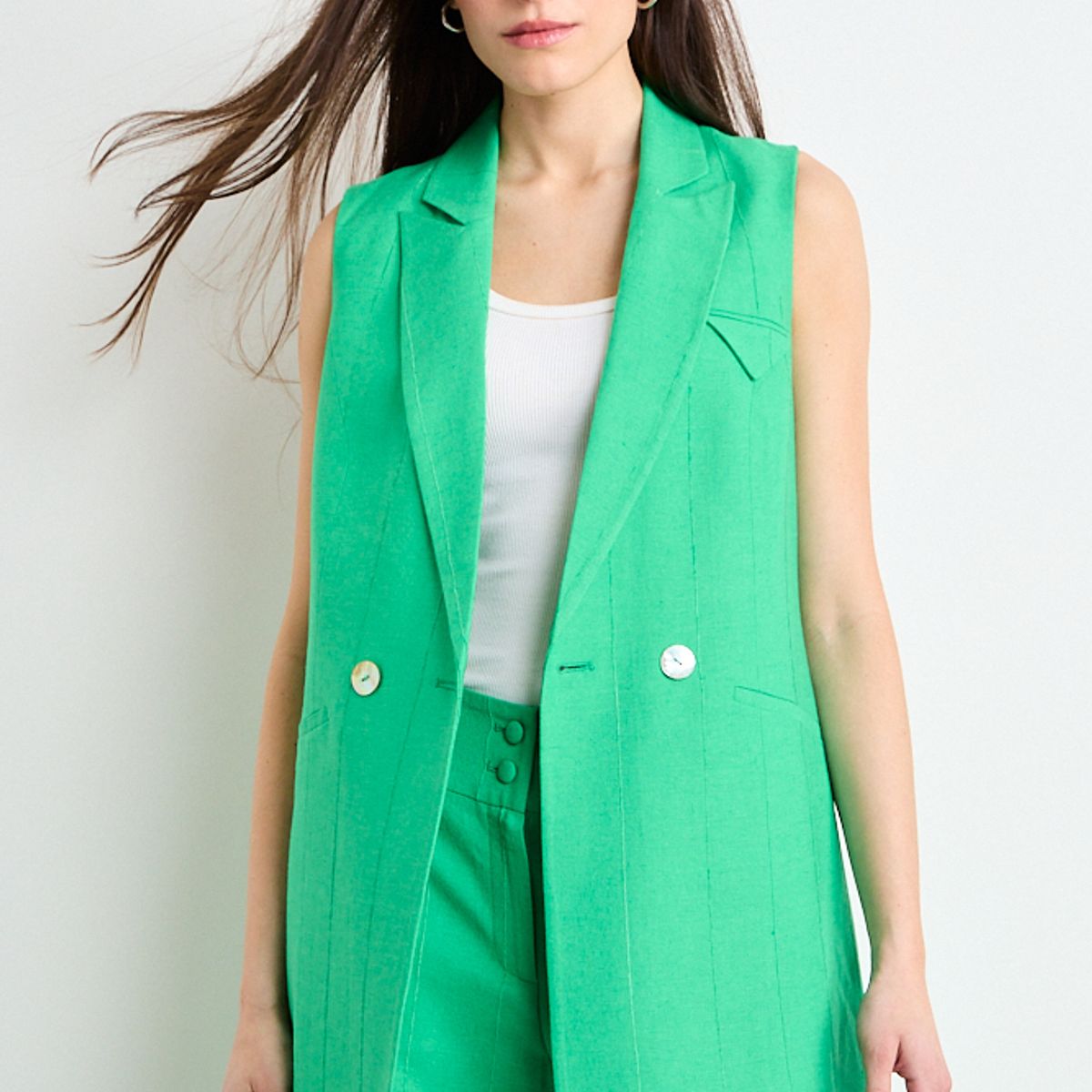 IO - Blazer Liso Mujer Verde Oliva Io