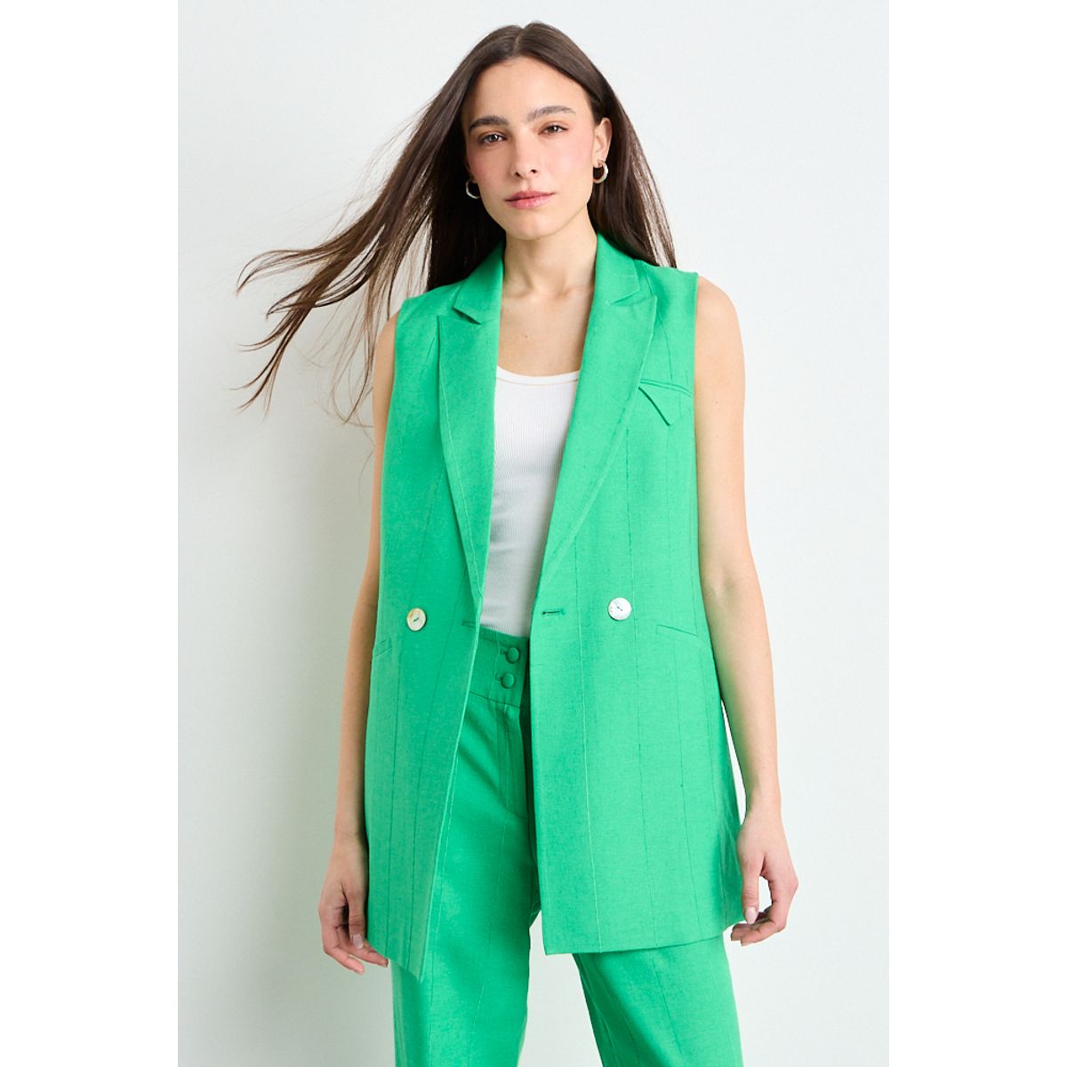 IO - Blazer Liso Mujer Verde Oliva Io