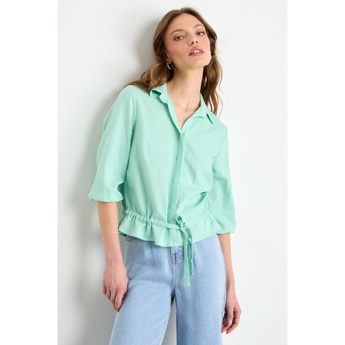 IO - Blusa Lisa Mujer Verde Io