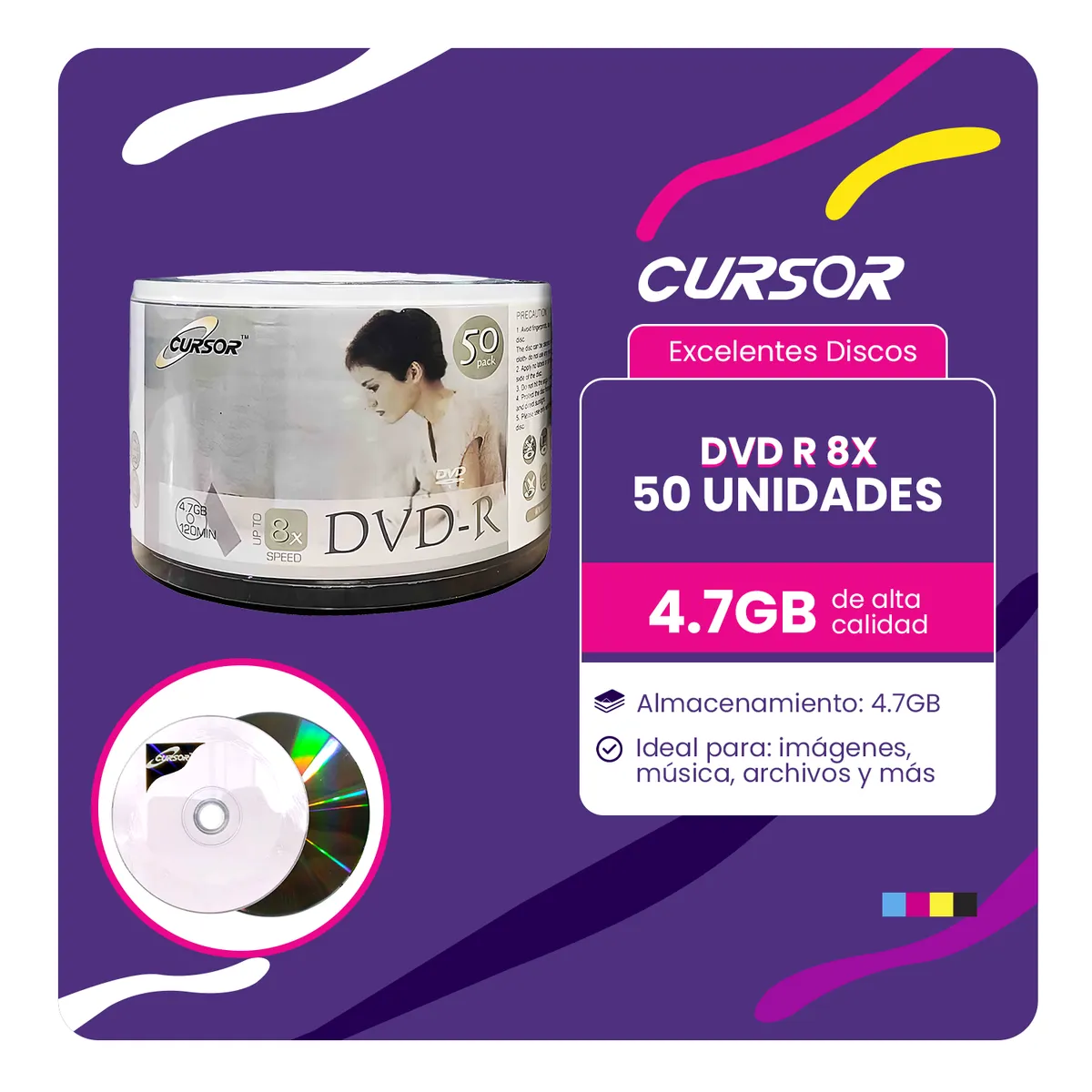 CURSOR - Dvd R 8x 47gb Logo Cursor Plus 50 Unidades
