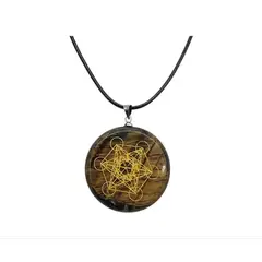 GENERICO - Collar Colgante Piedra OJO DE TIGRE. Metatron