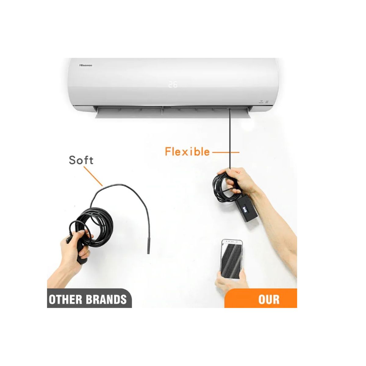 GENERICO - Camara Endoscopica 10mt Wifi 1080p Hd Ios Android 55mm Ip68