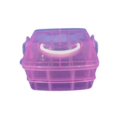 GENERICO - Caja Organizadora Plástica de 2 Niveles Rosa Gms
