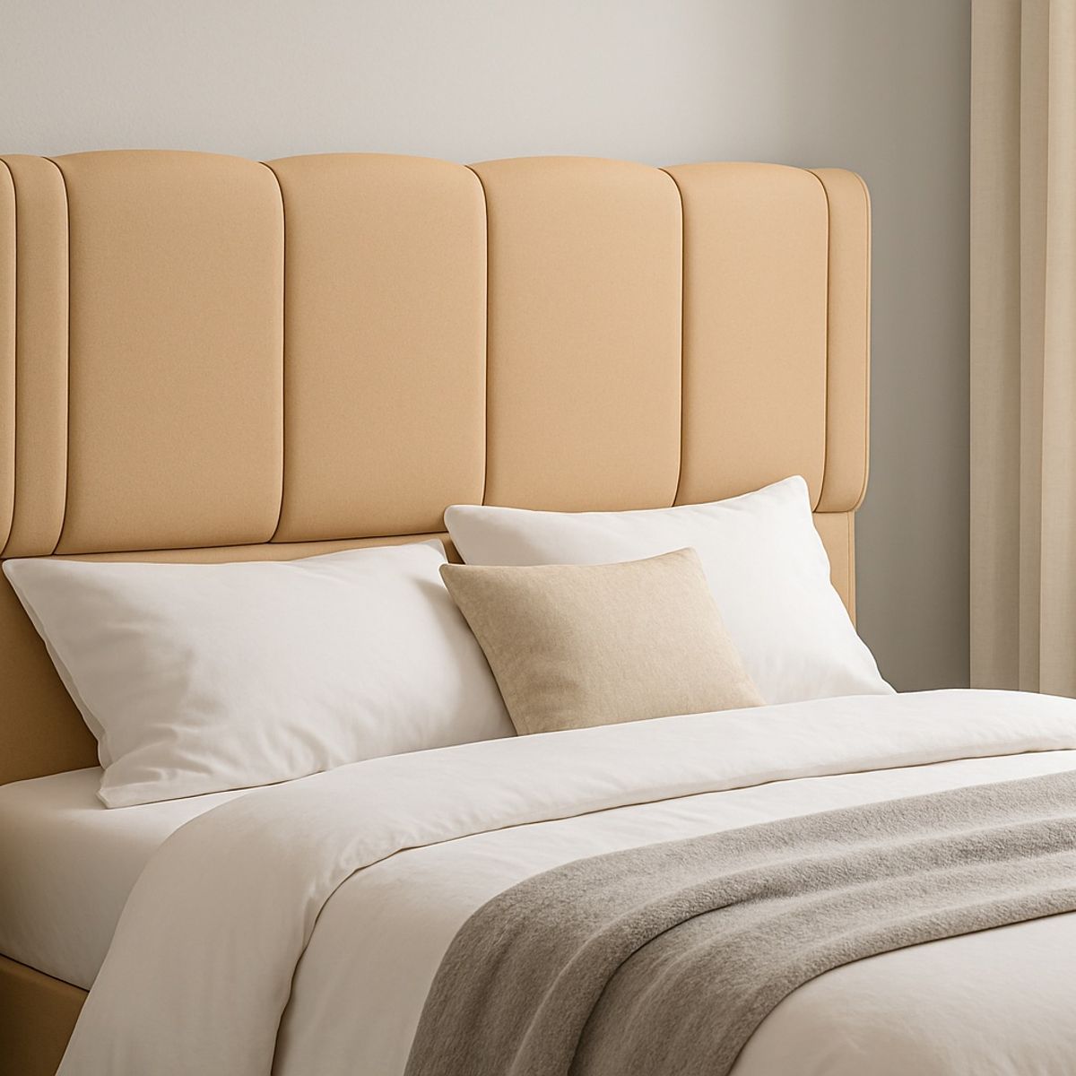 GENERICO - RESPALDO DE CAMA 2 PLAZAS BEIGE MILANO