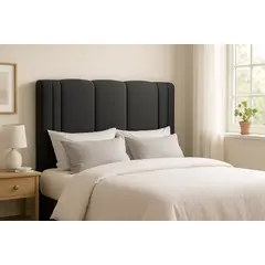 GENERICO - RESPALDO DE CAMA 2 PLAZAS GRIS OSCURO MILANO