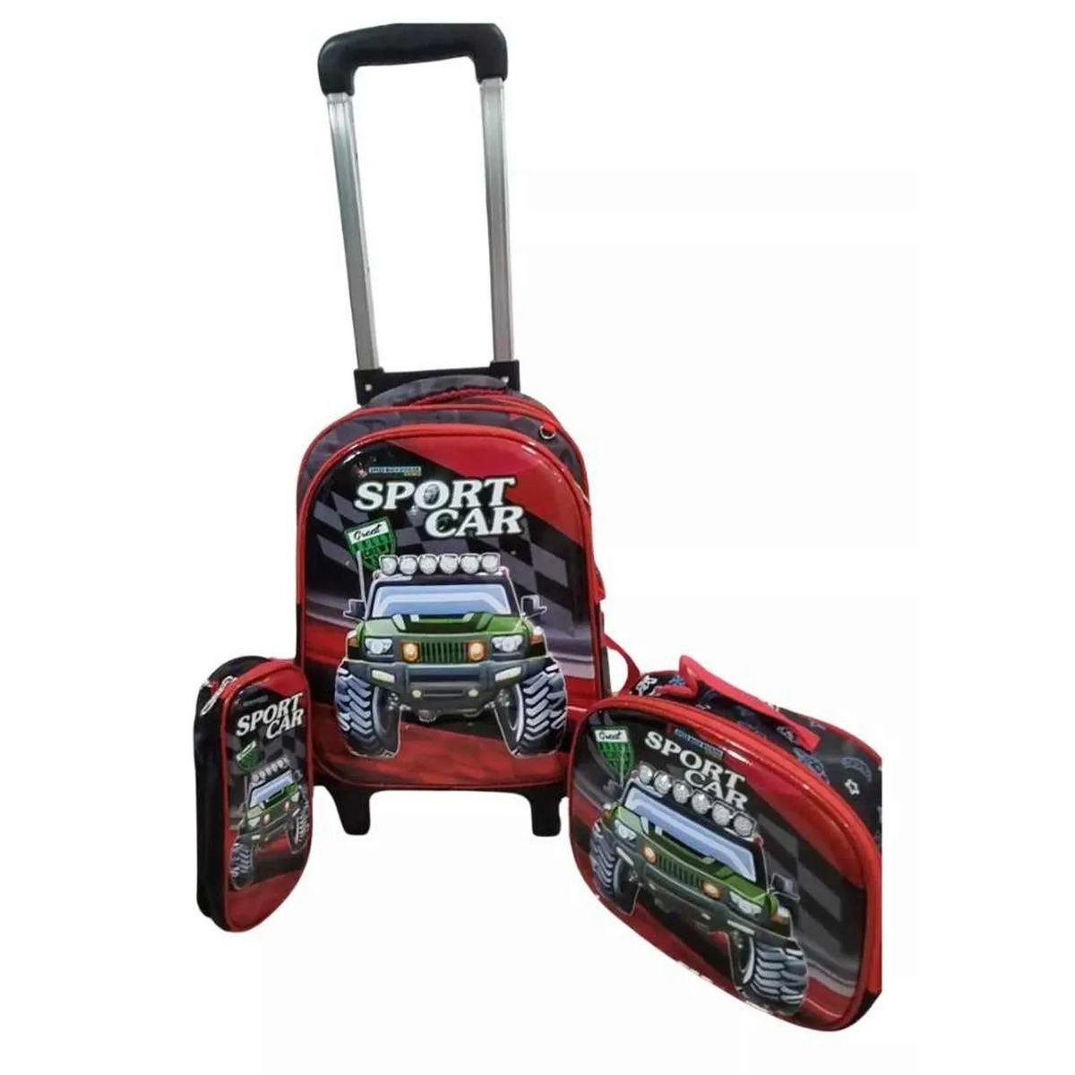 GENERICO - Pack 3 piezas mochila escolar, lonchera ...con ruedas niños