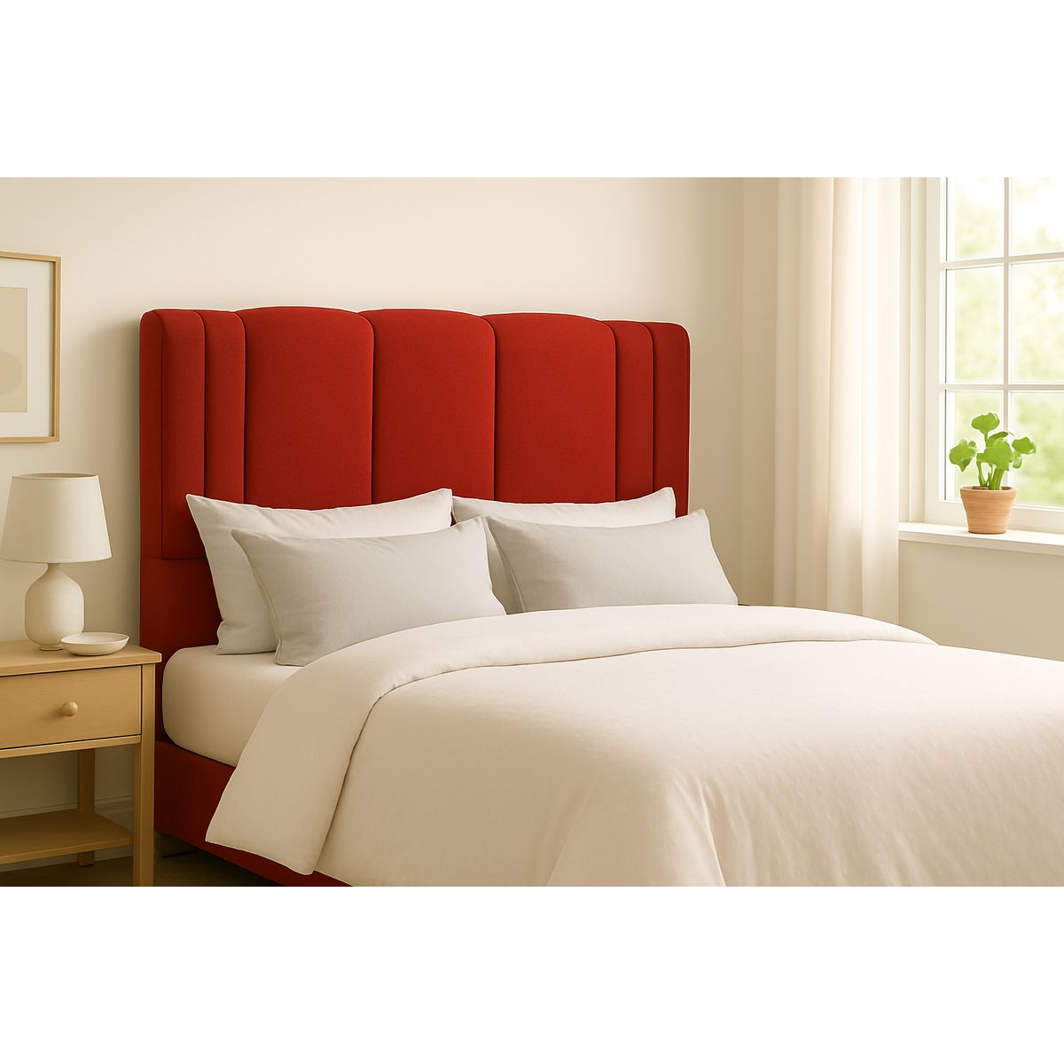 GENERICO - RESPALDO DE CAMA 2 PLAZAS ROJO MILANO