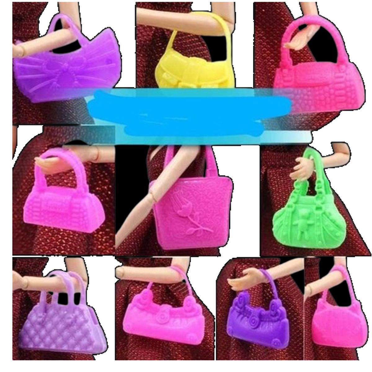 GENERICO - Pack 20 unds cartera de plastico para muñeca 3 cm