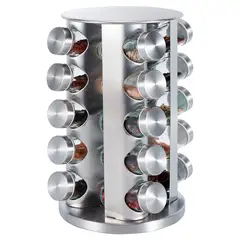 CROIX - Set De 20 Especieros Base Giratoria Acero Inoxidable