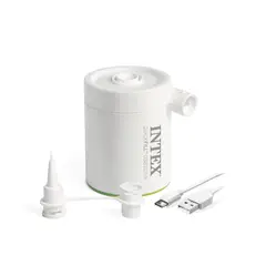 INTEX - Inflador Eléctrico Recargable USB QuickFill 200R 200 Lts/Min